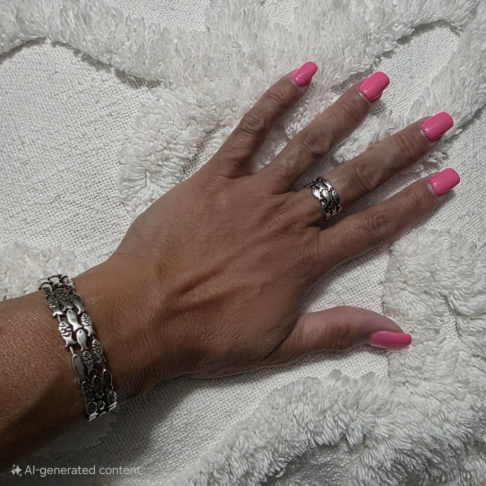 Salt & Stardust - Fish Ring - Sterling Silver Plated - Open & Adjustable